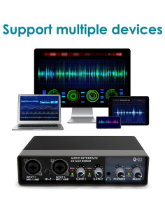 Interfaz de Audio USB YOUSHARES 2 Canales 48V para Grabación 2