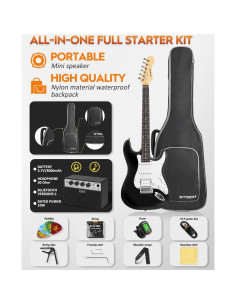 Kit Guitarra Eléctrica STRICH HSS 39" Completo con Amplificador 2