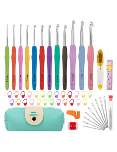 Juego de Ganchillos MECHEER 12 Piezas con Estuche Azul