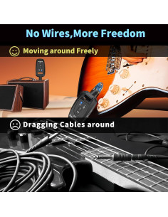 Sistema Inalámbrico de Guitarra WENTELMUSIC A10 24-bit 48KHz 2