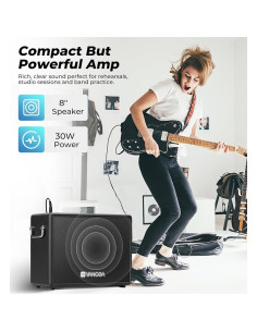 Amplificador de Bajo Vangoa 30W Portátil 8" con Overdrive 2