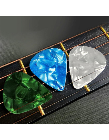Paquete de 20 Púas de Guitarra Celluloide 0.46mm a 0.96mm