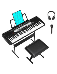 Teclado Eléctrico Homfan ZP02 61 Teclas con Micrófono y Accesorios