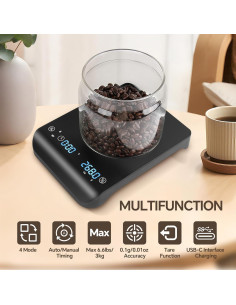 Balanza de Café Digital SHGMEET 3kg/0.1g con Temporizador 2