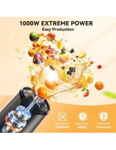 Licuadora Personal TECKNET 1000W con 2 Tazas 500ml y 150ml 2