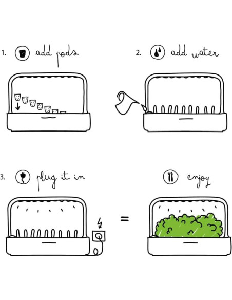 Kit Jardín Inteligente Click & Grow 9 Cápsulas Gris