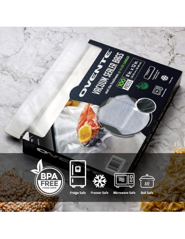 Bolsas de Sellado al Vacío OVENTE ACPSVPQ100, 100 pcs 20x30 cm