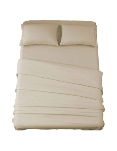 Juego de Sábanas SONORO KATE Microfibra 1800 Hilos Individual Beige