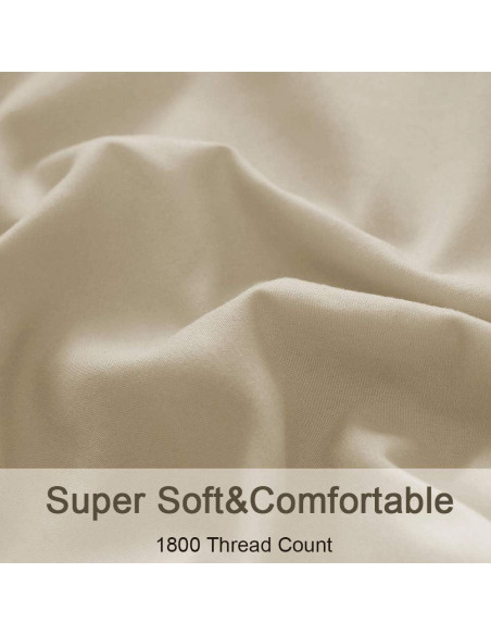 Juego de Sábanas SONORO KATE Microfibra 1800 Hilos Individual Beige
