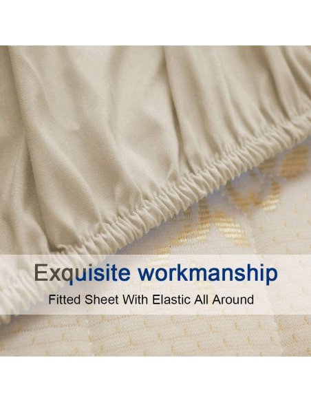 Juego de Sábanas SONORO KATE Microfibra 1800 Hilos Individual Beige