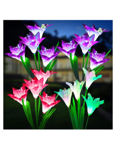 Luces Solares de Jardín KOOPER - Paquete de 4 Flores Lirio