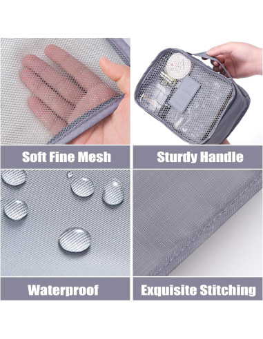 Set de 12 Cubos de Empaque INVODA para Maletas - Negro y Gris