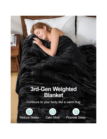 Manta con peso Eazfy Pro Sherpa 122x183 cm 5.4 kg Negra