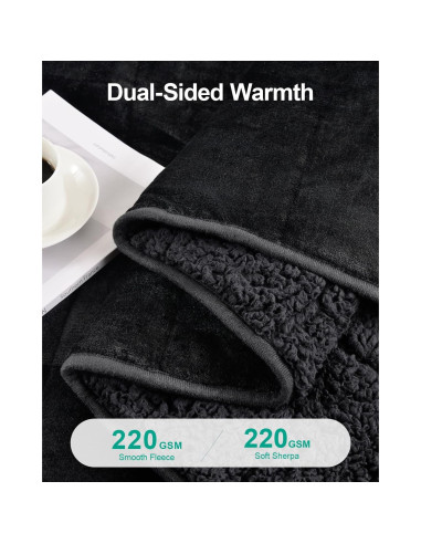 Manta con peso Eazfy Pro Sherpa 122x183 cm 5.4 kg Negra