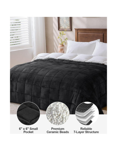 Manta con peso Eazfy Pro Sherpa 122x183 cm 5.4 kg Negra