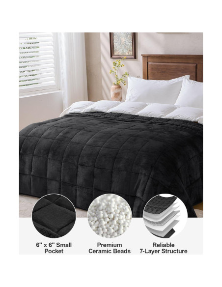 Manta con peso Eazfy Pro Sherpa 122x183 cm 5.4 kg Negra