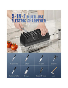 Afilador de cuchillos eléctrico WILAWELS 5-en-1 ajustable 2