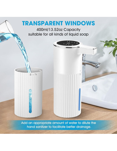 Paquete de 2 Dispensadores Automáticos de Jabón Espumoso VZZNN