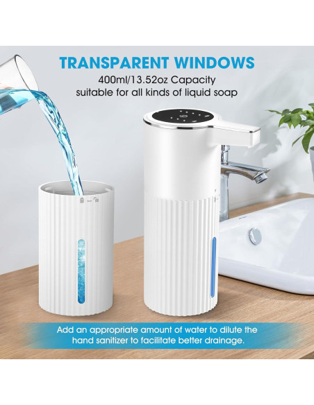 Paquete de 2 Dispensadores Automáticos de Jabón Espumoso VZZNN