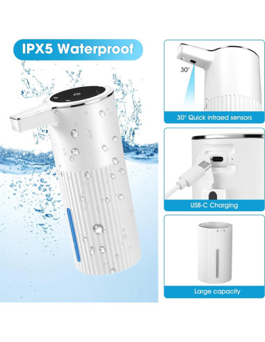 Paquete de 2 Dispensadores Automáticos de Jabón Espumoso VZZNN