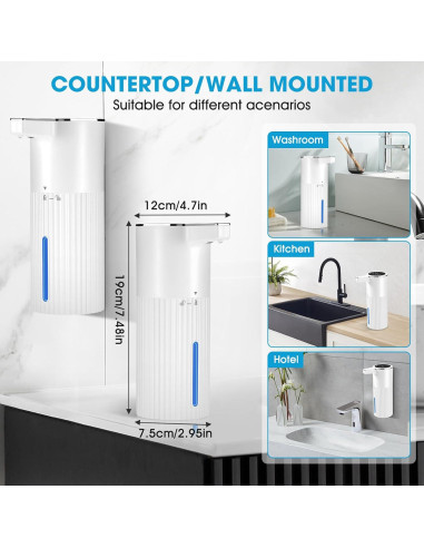 Paquete de 2 Dispensadores Automáticos de Jabón Espumoso VZZNN