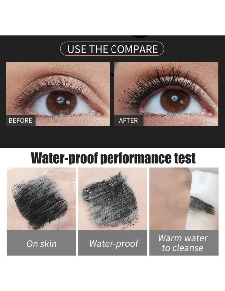 Máscara de Pestañas 4D FYEBOO a Prueba de Agua 3 Piezas