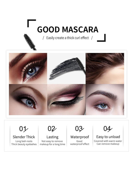 Máscara de Pestañas 4D FYEBOO a Prueba de Agua 3 Piezas