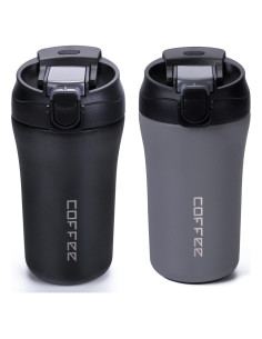 Taza de viaje XPIY 400 ml acero inoxidable a prueba de derrames