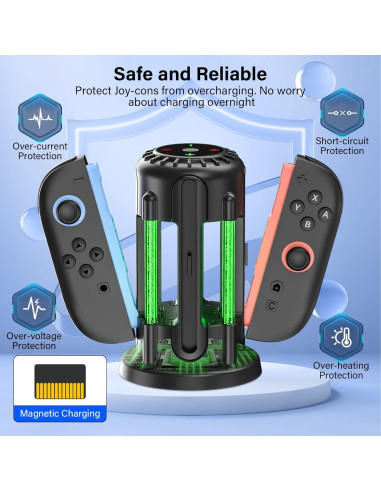 Cargador Rápido Magnético para Joy-Con Nintendo Switch 2