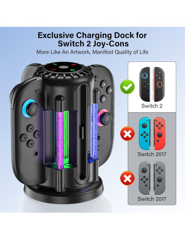 Cargador Rápido Magnético para Joy-Con Nintendo Switch 2