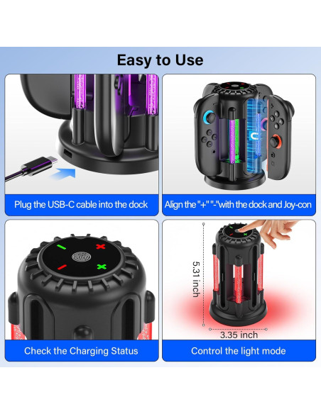 Cargador Rápido Magnético para Joy-Con Nintendo Switch 2