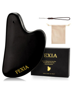 Gua Sha FEXIA Piedra Bian Negra Natural 1 PC Masaje Facial