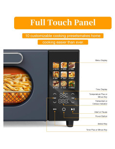 Horno Tostador SEEDEEM 15L 10 en 1 Pantalla Táctil 1800W Gris 2