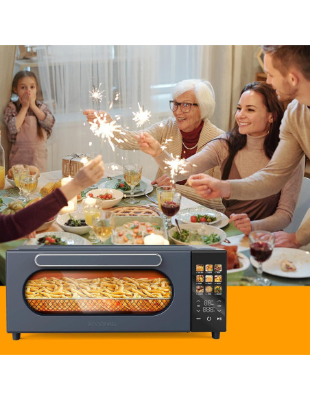 Horno Tostador SEEDEEM 15L 10 en 1 Pantalla Táctil 1800W Gris