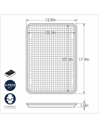 Bandeja Media con Rejilla Antiadherente Nordic Ware 45.7x32.8cm