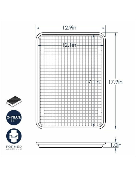 Bandeja Media con Rejilla Antiadherente Nordic Ware 45.7x32.8cm