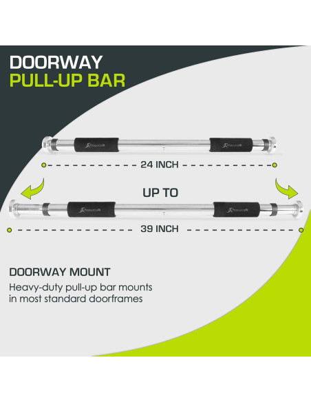 Barra de Dominadas ProsourceFit Ajustable Montaje en Puerta 100 kg
