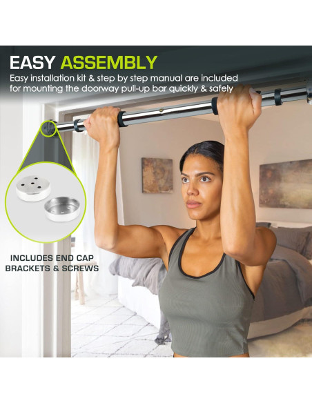 Barra de Dominadas ProsourceFit Ajustable Montaje en Puerta 100 kg