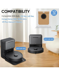 Paquete de 12 bolsas de repuesto Eufy L50 L60 SES 289g 2