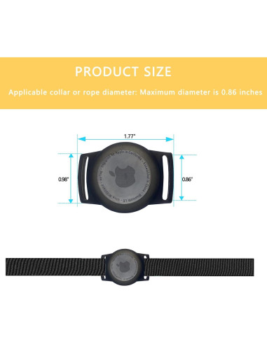 Soporte de Collar para Airtag POHNUI - Funda Protectora para Mascotas
