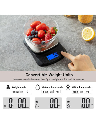Balanza de Cocina Digital NUTRI FIT Ultra Slim 5kg Acero Inoxidable