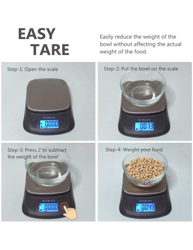 Balanza de Cocina Digital NUTRI FIT Ultra Slim 5kg Acero Inoxidable