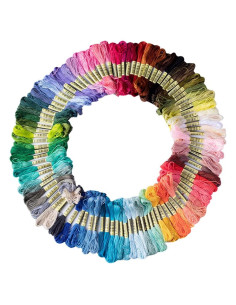 Hilo de Bordado de Algodón XLSFPY 50 Madejas Arcoíris