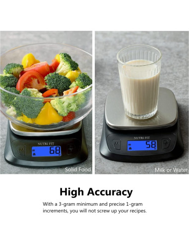 Balanza de Cocina Digital NUTRI FIT Ultra Slim 5kg Acero Inoxidable