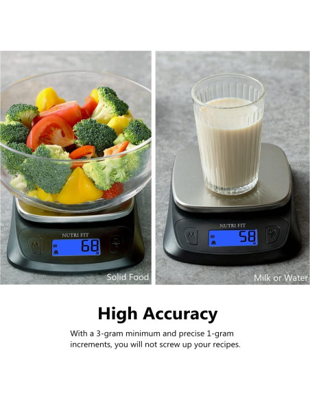 Balanza de Cocina Digital NUTRI FIT Ultra Slim 5kg Acero Inoxidable