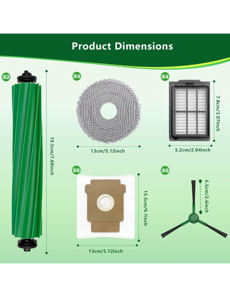 Kit de Repuesto 23PCS para iRobot Roomba Soniicmomo