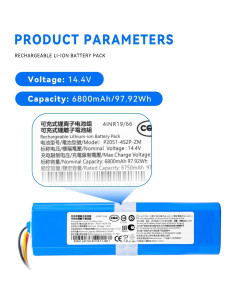 Batería de Reemplazo 6800mAh para Roborock S4 S5 S6 S7 S8 2