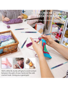 Set de Ganchos de Crochet Coopay, 9 Tamaños 2.25-6.5mm 2