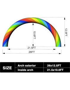 Arco Inflable Arcoíris OZIS 8m con Ventilador 150W para Eventos 2