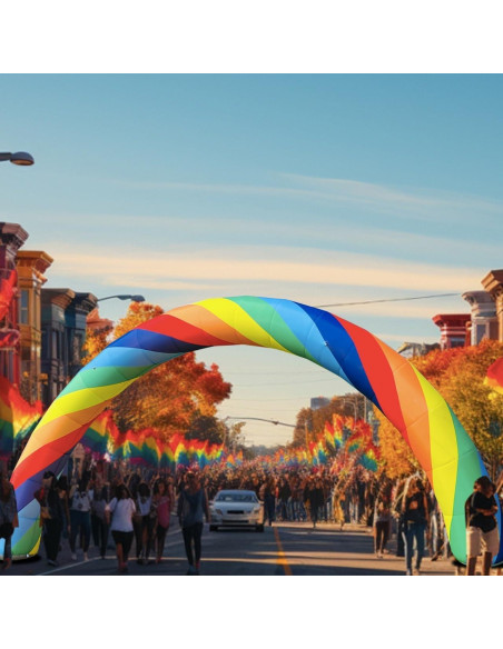Arco Inflable Arcoíris OZIS 8m con Ventilador 150W para Eventos